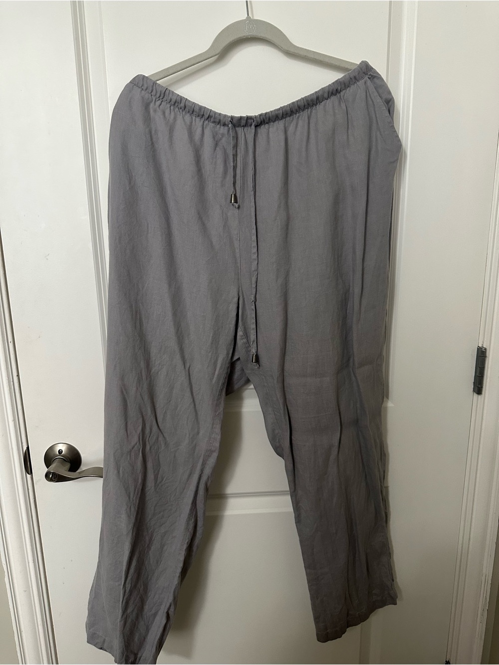 Soft surroundings Lightweight Gray linen blend Drawstring Pants